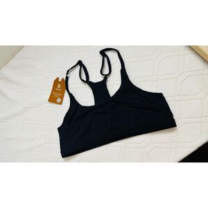 Reoria Racerback Bralette Womens Twist Back Sports Bra Black Size M